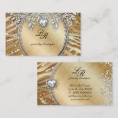 Bijoux Zebra Carte de visite Gold Sequins Coeur (Devant / Derrière)