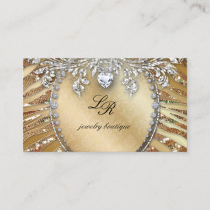 Bijoux Zebra Carte de visite Gold Sequins Coeur