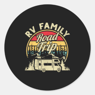 Bijpassende Camping RV Familie Road Trip Camper Mo Ronde Sticker