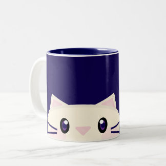 Bijpassende Cartoon Kat Cozy Koffiemok voor Koppel Tweekleurige Koffiemok