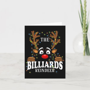Bijpassende familie de biljart rendier kerst kaart