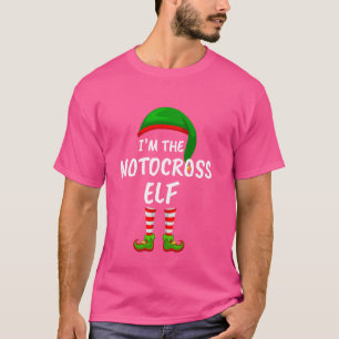Bijpassende familie Ik ben de motorcross Elf Kerst T-shirt