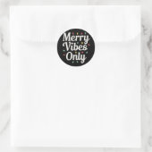 Bijpassende Familie Kerst Merry Vibes Only Lights Ronde Sticker (Tas)