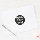 Bijpassende Familie Kerst Merry Vibes Only Lights Ronde Sticker (Envelop)
