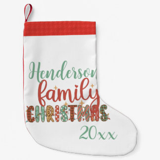 Bijpassende Familie Kerstmis 20xx Kleine Kerstsok