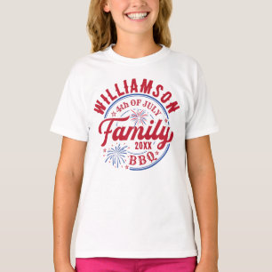 Bijpassende familienaam 4 juli Rood Wit Blauw T-shirt
