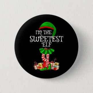 Bijpassende gezelschap Sweetest Elf Kerstmis Ronde Button 5,7 Cm