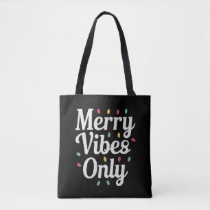Bijpassende gezins kerst Merry Vibes Alleen Lichte Draagtas