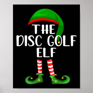 Bijpassende gezinsgroep De Disc Golf Elf Kerst Poster