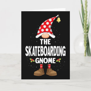 Bijpassende Kerst Pijama De Skateboardende Gnome Kaart