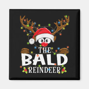 Bijpassende Kerstman De Kale Rendier Pyjama Magneet
