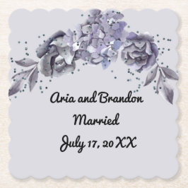 Bijpassende papieren onderzetters voor trouwfeest 