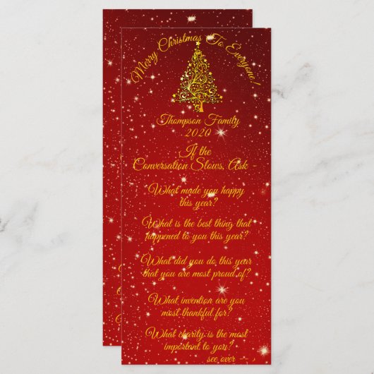 Bijpassende set kerst gesprek starters Kaart (Voorkant / Achterkant)