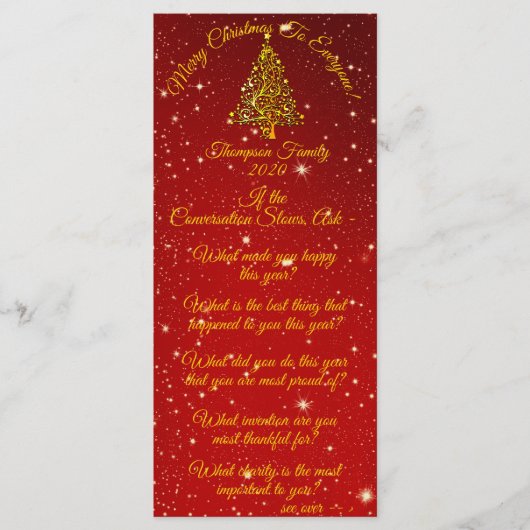 Bijpassende set kerst gesprek starters Kaart (Voorkant)