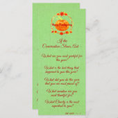 Bijpassende Thanksgiving pompoen gesprek starter Menu (Voorkant / Achterkant)