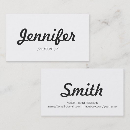 Bijslag - Stijlvol, eenvoudig overzicht Visitekaartje (Voorkant / Achterkant)