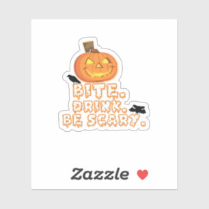 Bijt Drink Wees Schrik Halloween Sticker