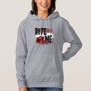 Bijt me - Coole Quote - Halloween - Vleermuis Hoodie