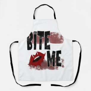 Bijt me - Coole Quote - Halloween - Vleermuis Schort