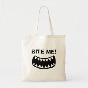 Bijt Me! grappige canvas tas
