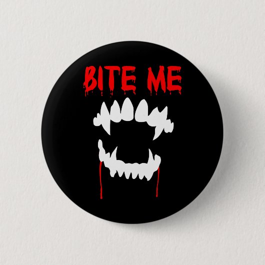 Bijt me Halloween vampier tanden Ronde Button 5,7 Cm (Voorkant)