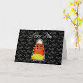 Bijt Me, Schattige Angry Candy Corn Cartoon Design Kaart (Gele Bloem)