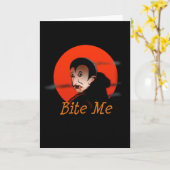 Bijt me Vampier Halloween Kaart (Gele Bloem)
