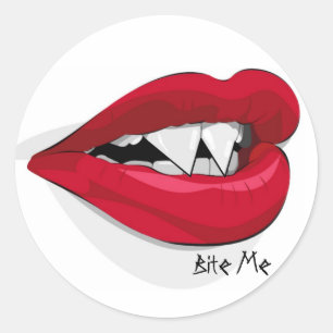 Bijt me Vampira Mond Ronde Sticker