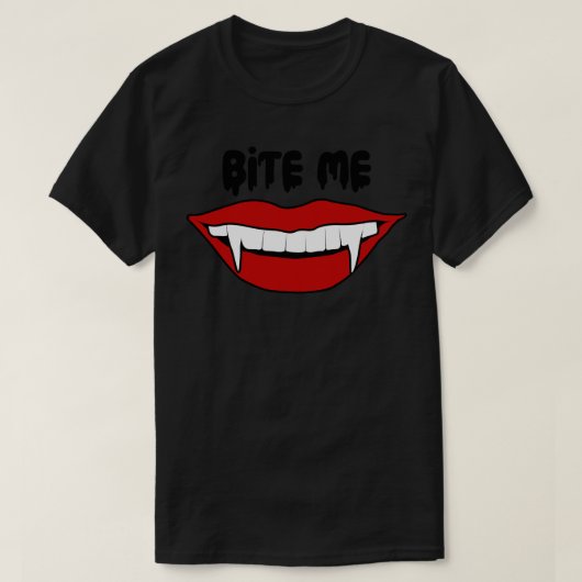 Bijt Me Vampire Lippen T-shirt (Design voorkant)
