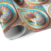 Bijt uit donut met strooien cadeaupapier (Rol Hoek)