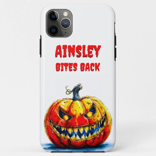 Bijten Terug Pompoen Grappig Halloween Ontwerp Case-Mate iPhone Case (Achterkant)