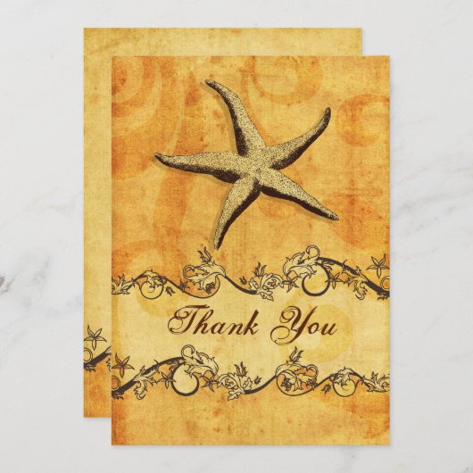 bijtend ,  , zeester strand dank je kaart (Voorkant / Achterkant)