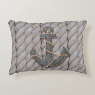 bijtende kuststrook nautisch houtsanker decoratief kussen