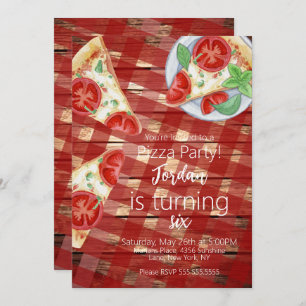Bijtende Pizza Slices Birthday Party Script Kaart