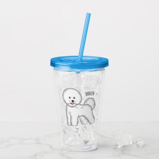 Bijvoorbeeld cartoon bichon frise acryl drinkbeker (Achterkant ijs)