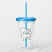 Bijvoorbeeld cartoon bichon frise acryl drinkbeker (Voorkant)