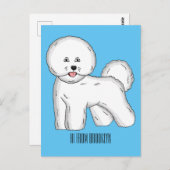 Bijvoorbeeld cartoon bichon frise briefkaart (Voorkant / Achterkant)