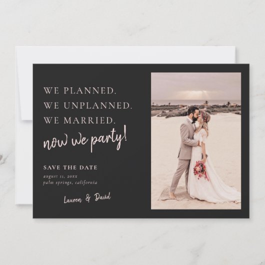 Bijwerken van Charcoal Grey Post Wedding Save the  Date (Voorkant)