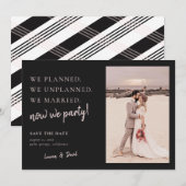 Bijwerken van Charcoal Grey Post Wedding Save the  Date (Voorkant / Achterkant)