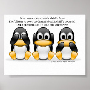 Bijzondere behoeften Penguin Poster