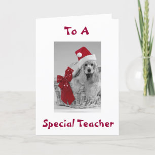 ***BIJZONDERE TEACHER*** SPANIEL WIST IN CHRISTMAS FEESTDAGEN KAART