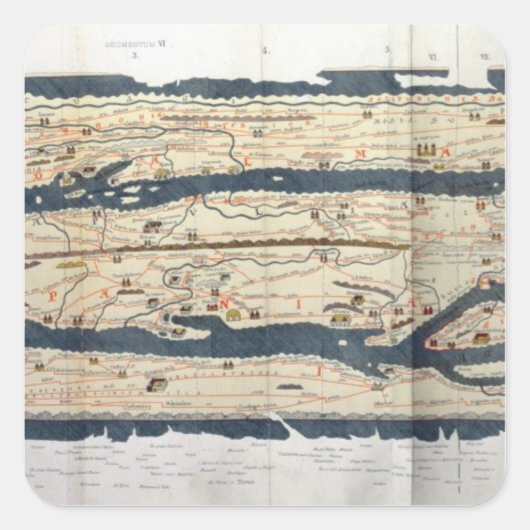 Bijzonderheden van de Peutinger-tabel Vierkante Sticker (Voorkant)