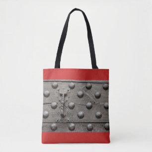 bijzonderheid van de deur van een kasteel tote tas