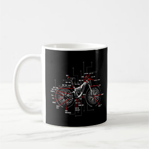 Bike Anatomy Bicycle Mountain Biking Parts Cyclist Koffiemok