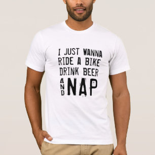 Bike Beer Nap T-shirt, Fietsen Sarcasme Gift T-shi T-shirt
