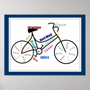 Bike, bicycle Aanpassen kleur, Motivatie Poster