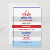 Bike Birthday Bicycle Ride Party Blue Red Boys Kaart (Voorkant)