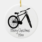 Bike Cycle Biker Black Silhouette Keramisch Ornament (Achterkant)