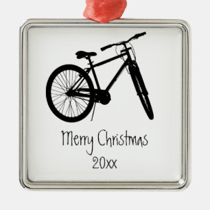 Bike Cycle Biker Black Silhouette Metalen Ornament