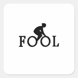 Bike Fool - Fietscyclist Fan Gift Vierkante Sticker